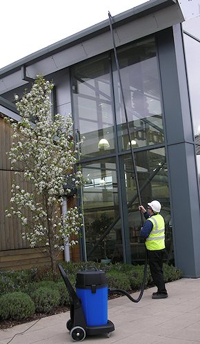 Vacuum cleaning gutters for commercial customers in Gillingham and Rochester